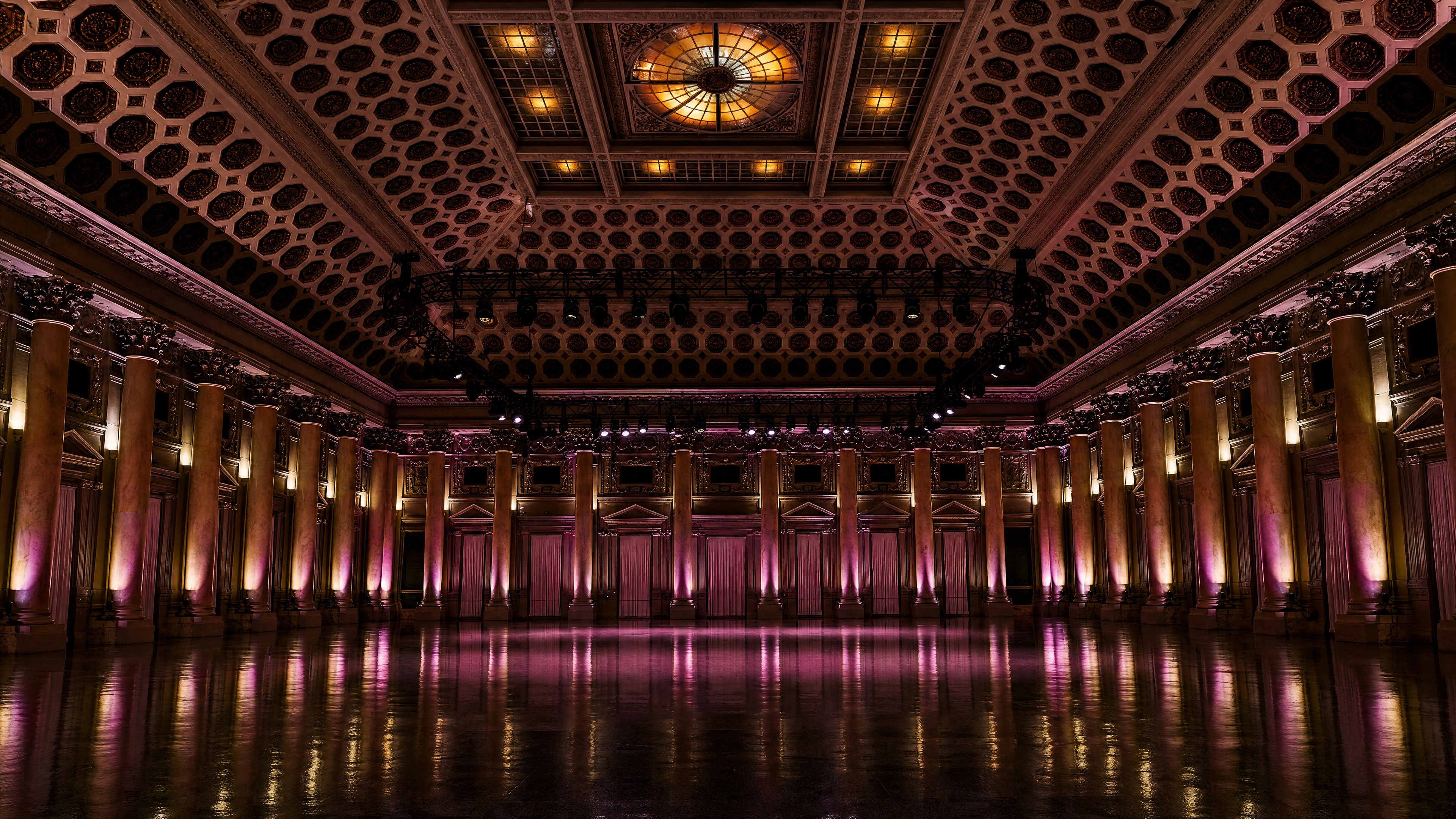 Capitale ballroom with pink architectural lighting