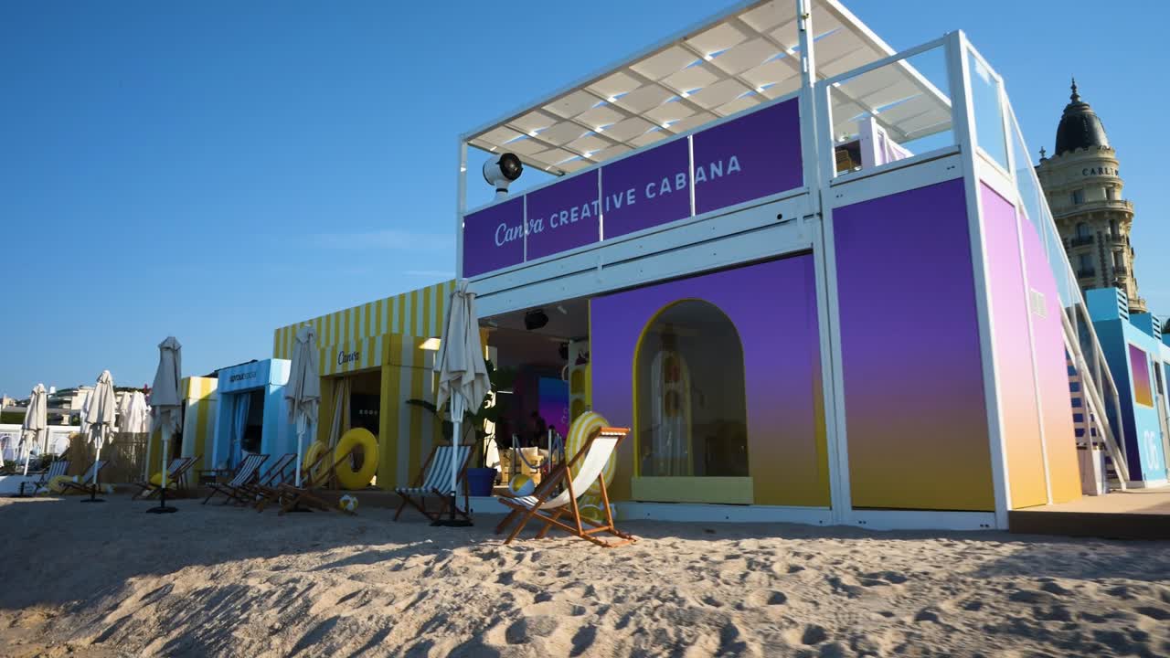 The Creative Cabana on the sand in Cannes