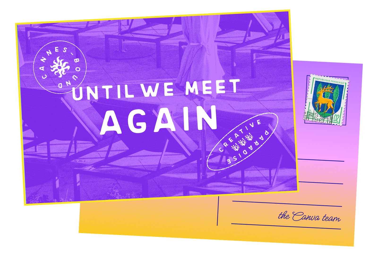 Creative Cabana invitation card reading Until we meet again